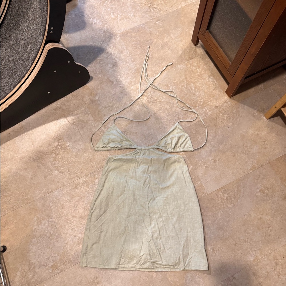 Princess Polly Mint Halter Dress